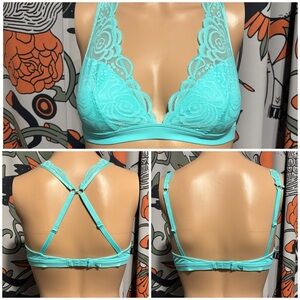 PINK Victoria's Secret Turquoise Lace Bralette